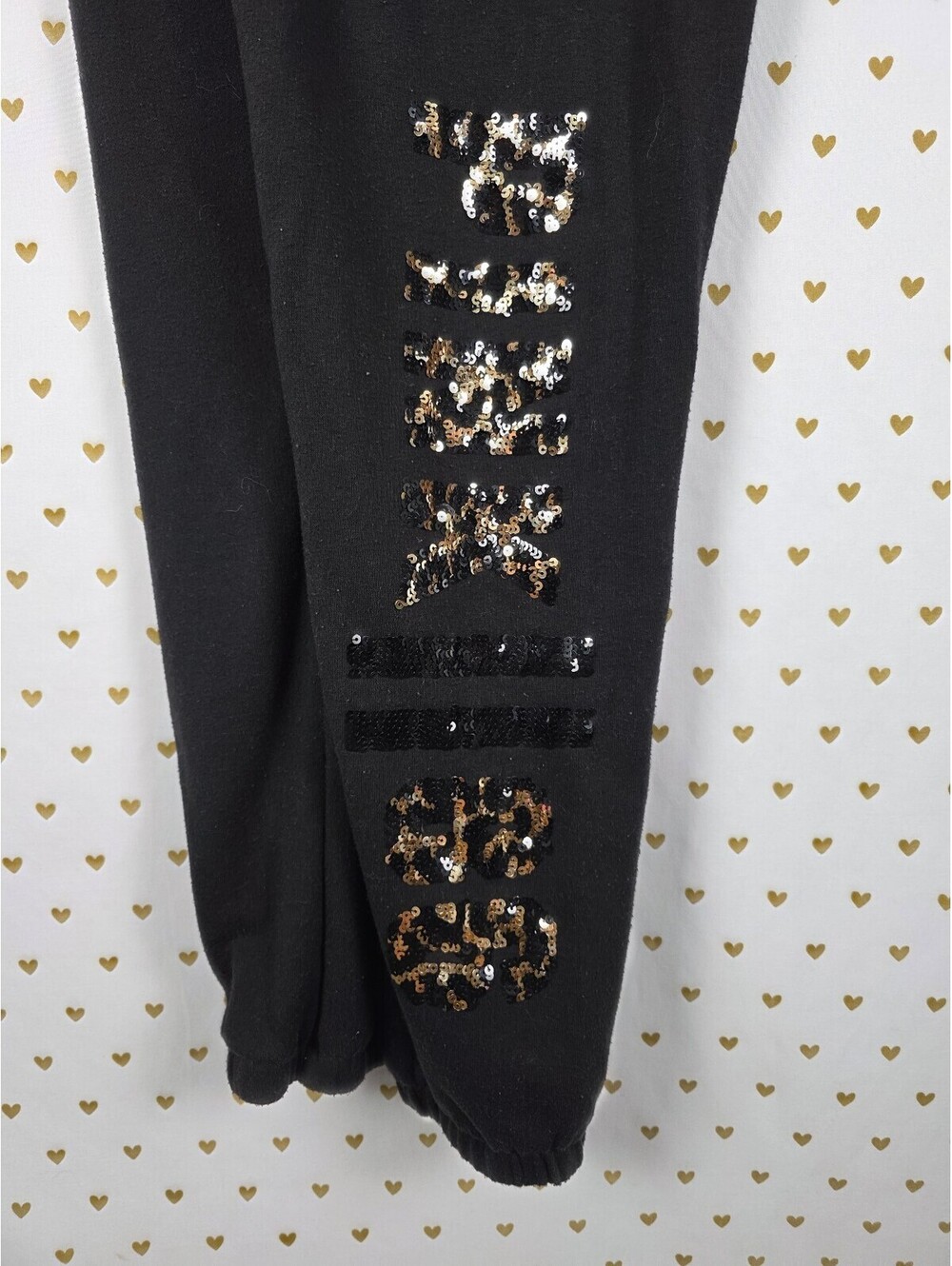 Victorias Secret PINK Cheetah Leopard Bling Sweats Sweatpants Sequined Medium